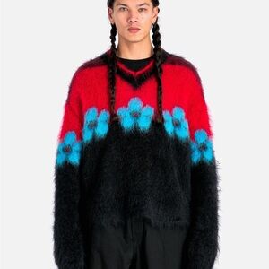 Marni Red and Black Sweater with Blue Accents